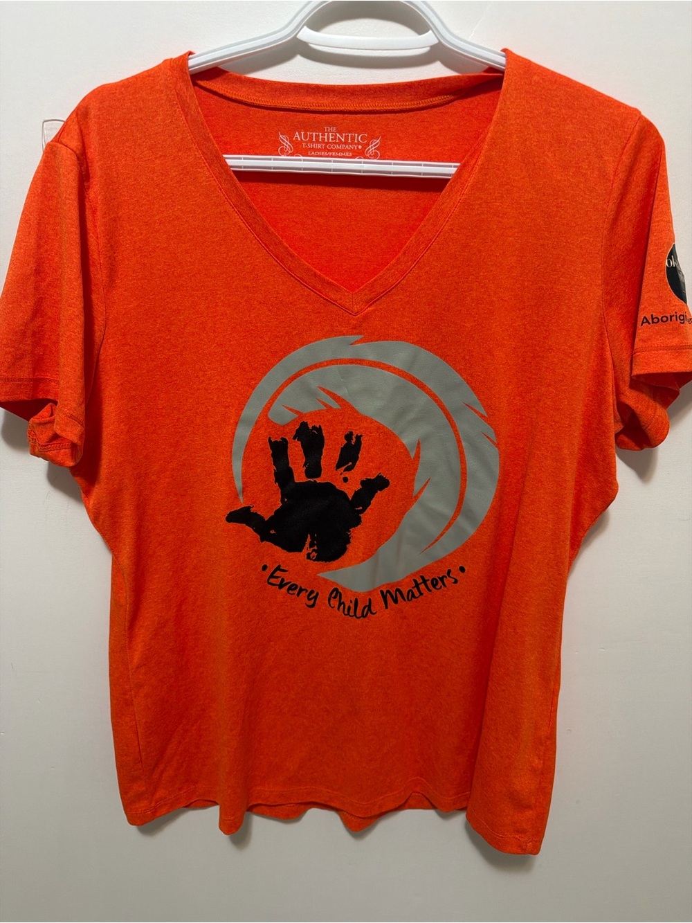 The Authentic Orange "Every Child Matters" ladies V‑Neck Tee